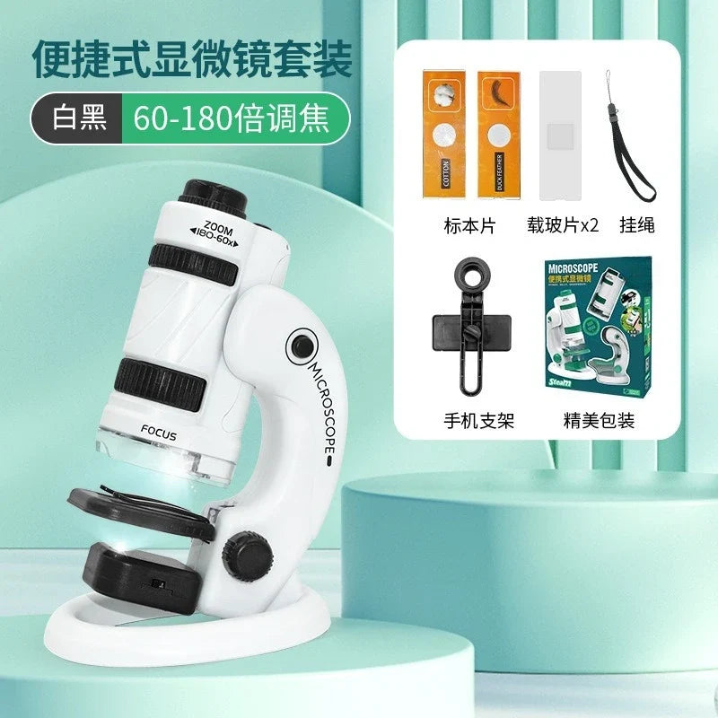 High definition 1200 times microscope toy set for primary and secondary school students science experiment puzzle science and