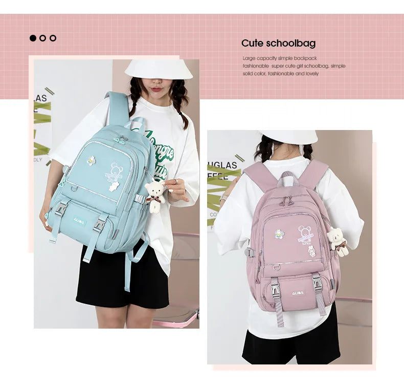 Children School Bags For Girls Large Schoolbag Kawaii Primary School Backpack Kids Book Bag Waterproof Laptop Travel