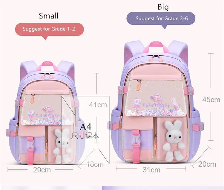 cute school backpack girls schoolbag waterproof book bag student backpack with many pockets elementary school bags for
