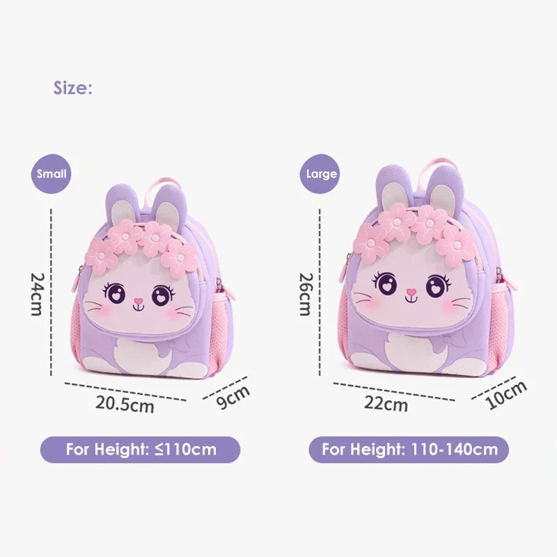 Toddler Backpack for Girls 3-5 Years Old Cartoon Pink Rabbit School Bags Kindergarten Kids Kawaii Bag Mochila Infantil