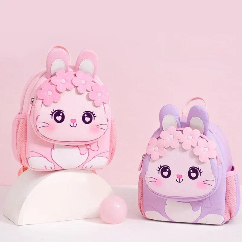 Toddler Backpack for Girls 3-5 Years Old Cartoon Pink Rabbit School Bags Kindergarten Kids Kawaii Bag Mochila Infantil