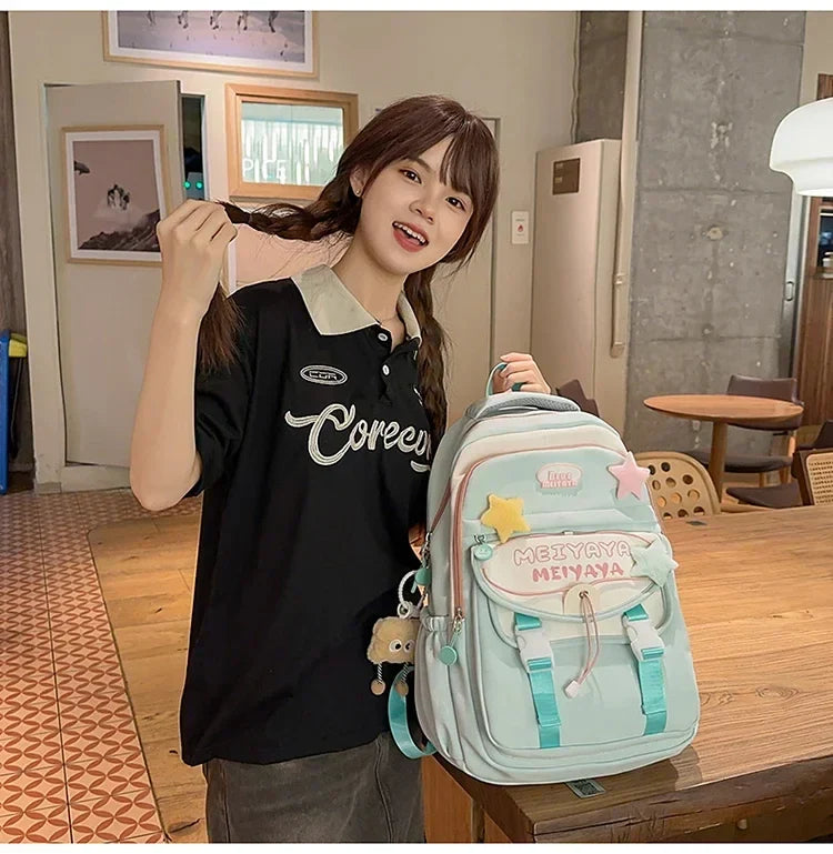 School Bags For Girls Japanese Style Kawaii For Large New Nylon Shoulder Bag Backpack School Set For Kinder Girl Kids