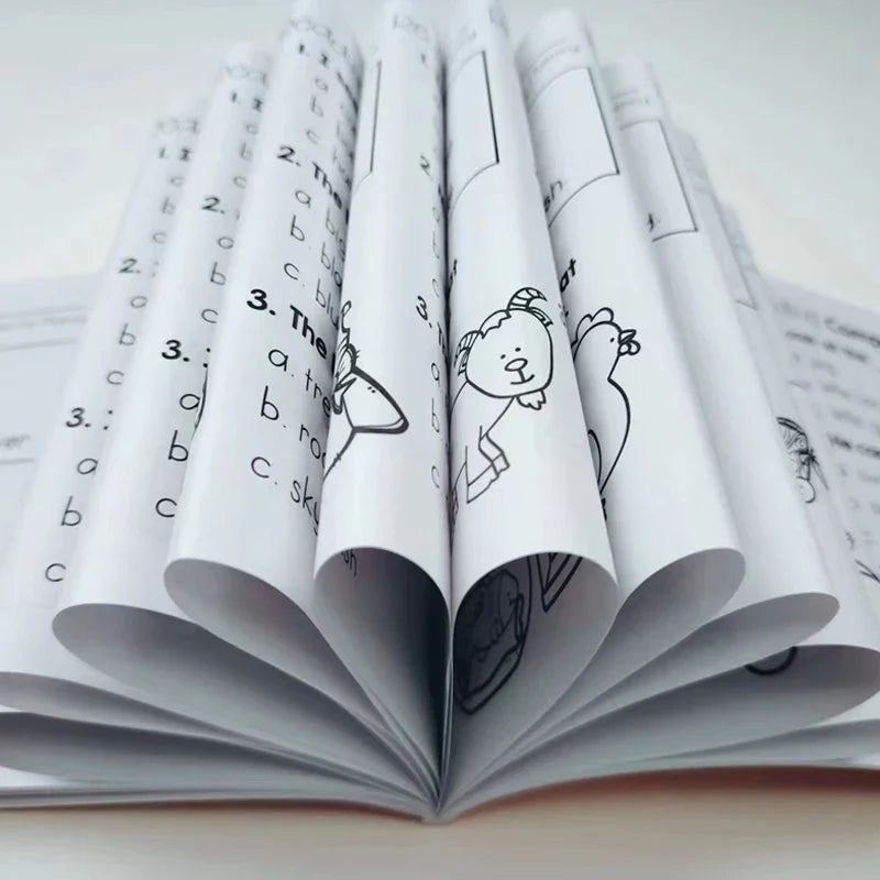 Kindergarten English Reading Comprehension Exercise Books Using Sentences Pictures and Questions To Improve Learning Skills