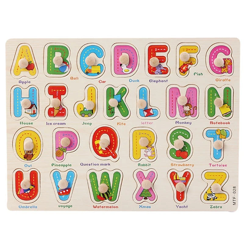 Baby Toys Montessori Wooden Puzzles Children Toys Hand Grab Board Animals Cognition Educational Learning Toys For Kids 1-3 Years