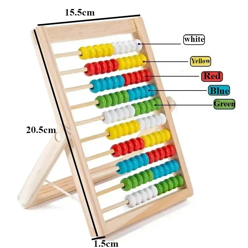 Classic Wooden Educational Counting Toy 100 Beads Preschool Math Learning Toys Montessori Number Arithmetic Abacus Toddler Gift