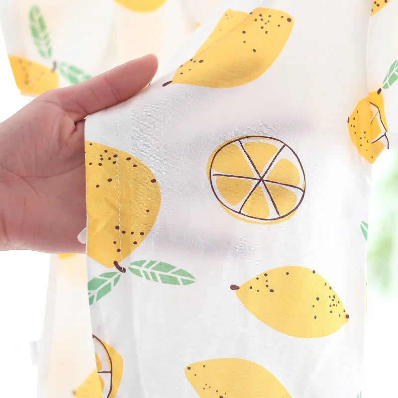 Newborn Baby Summer Onesie Pure Cotton Clothes Boys Girls Cute Fruit Printed Jumpsuit Baby Short Sleeve Thin Monk  Clothes