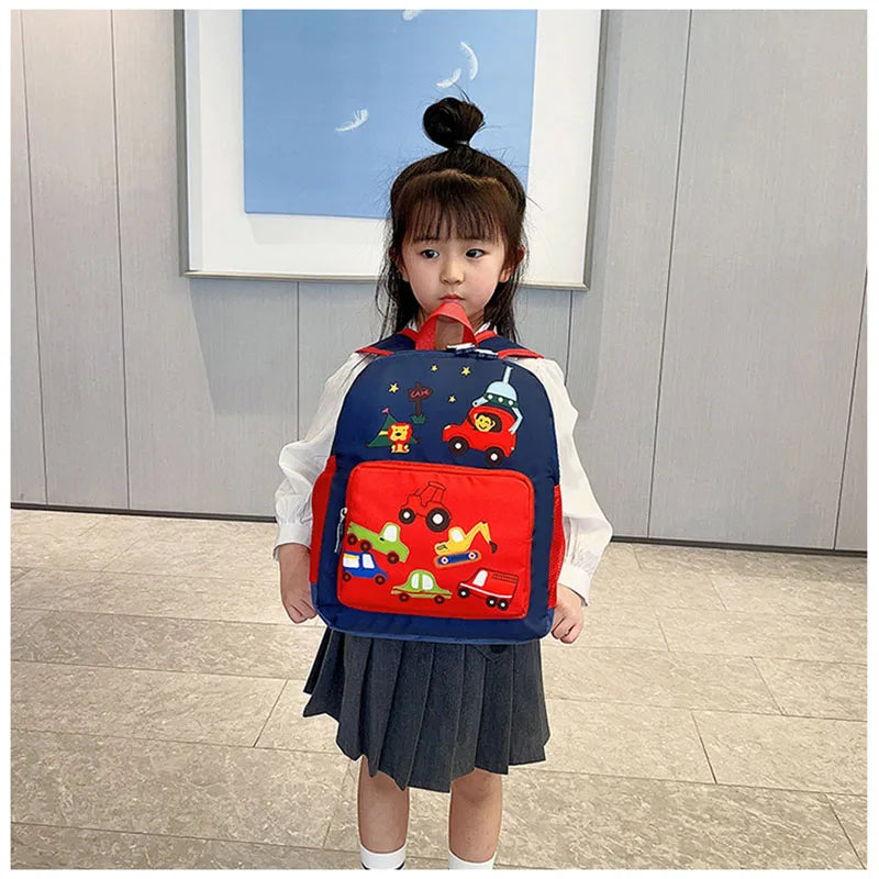 MILANCEL New Children Boys Cartoon Bag Kids Cute Kindergarten Car Backpack Girls 2 Colors Shoulders Bag - Baby's World (view