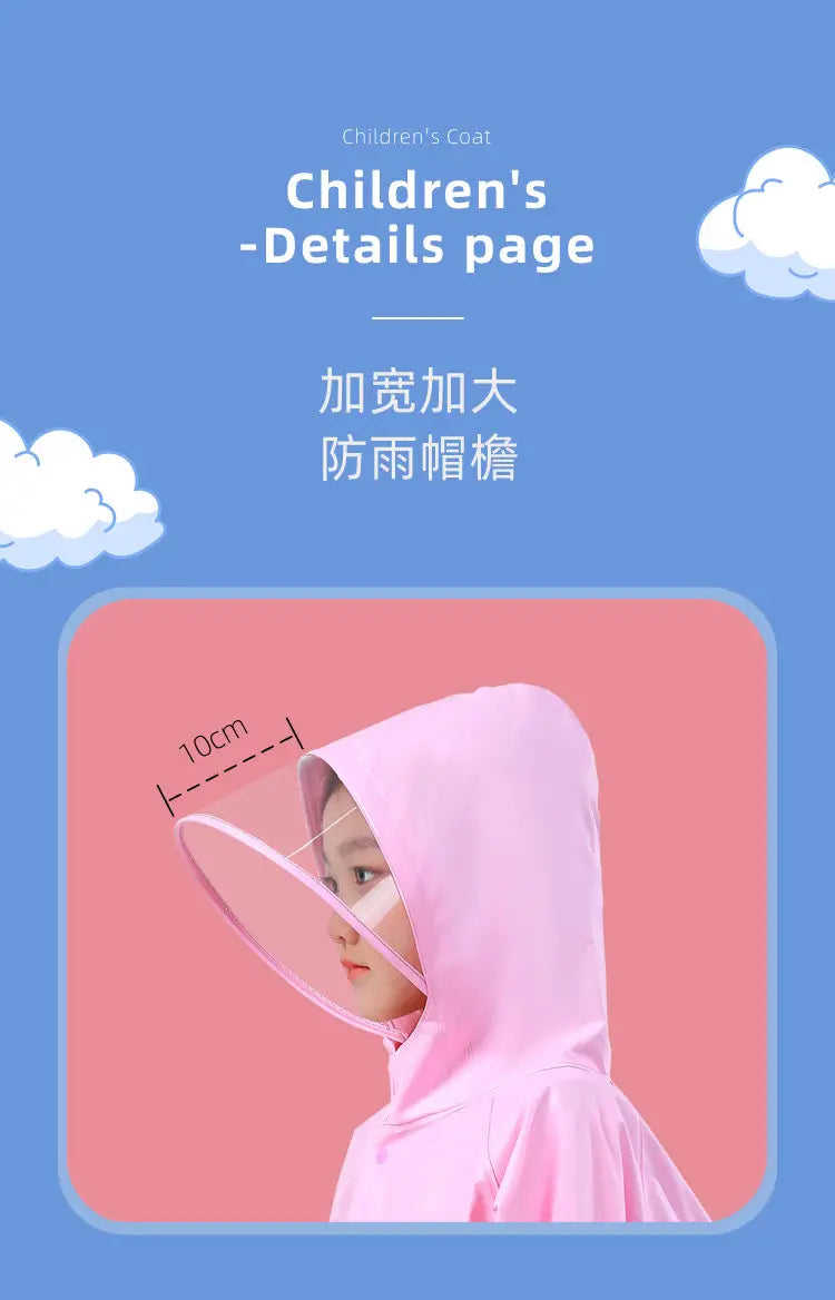 Sanrio Kuromi My melody Pochacco children's raincoat with school bag cute boys and girls kindergarten fashion student rain