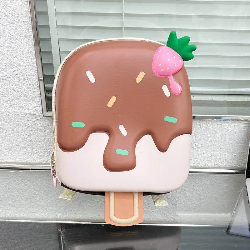 2024 New Korean Version Ice cream Shape Children's Backpack Kindergarten Schoolbag 3-5 Years Old Boys Girls Cute Children