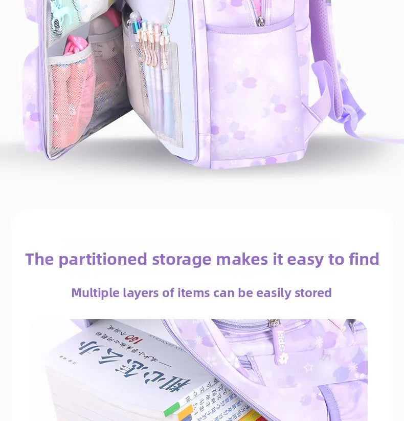 Melody Kuromi Sanrios Backpack Student Bag Girl Cartoon Kawaii Anime Breathable Super Light Large Capacity Child School Bag