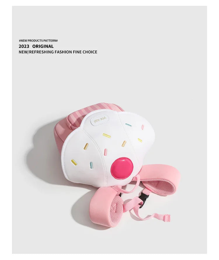 2024 New Korean Version Ice cream Shape Children's Backpack Kindergarten Schoolbag 3-5 Years Old Boys Girls Cute Children