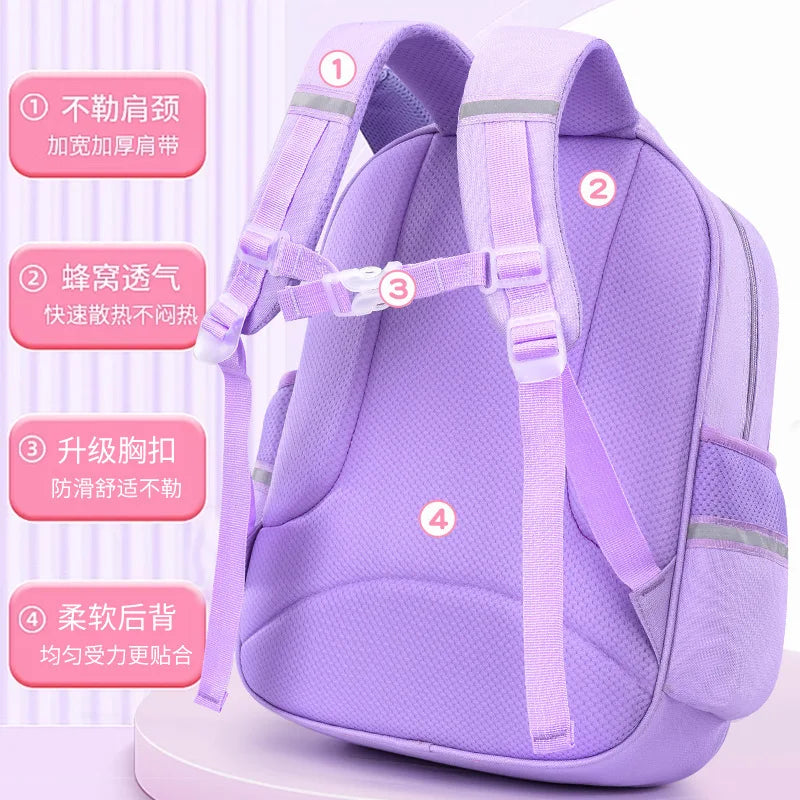 Pupil Schoolbag Backpack Lightweight Student Large Capacity Children's Cartoon Bags Cinnamoroll Sanrio Kuromi My Melody