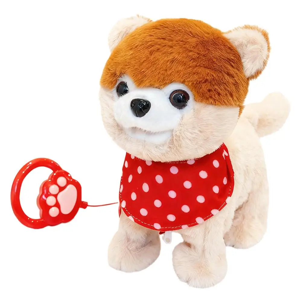 Interactive Plush Pet Toy with Walking Tail Wagging Voice Mimicry Touch Sensitive Remote Control Leash for Kids Gift
