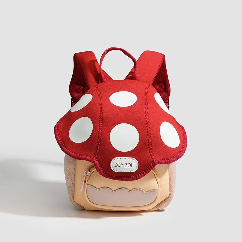 Mini cute bump color mushroom backpack kindergarten cute baby children double-shoulder cartoon schoolbag - Baby's World