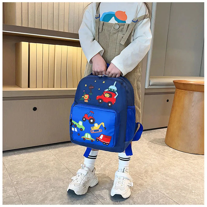 MILANCEL New Children Boys Cartoon Bag Kids Cute Kindergarten Car Backpack Girls 2 Colors Shoulders Bag - Baby's World (view