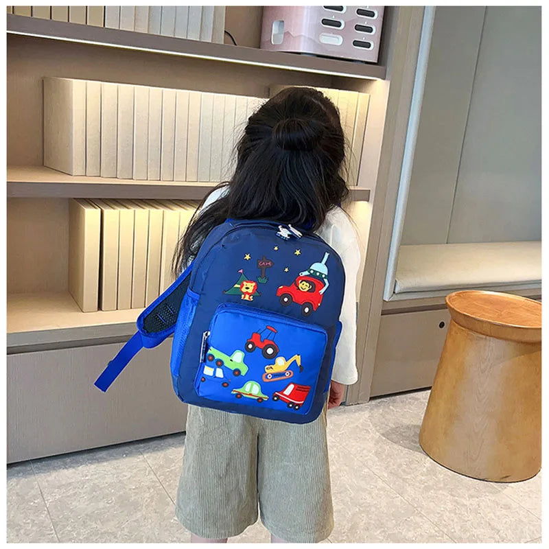 MILANCEL New Children Boys Cartoon Bag Kids Cute Kindergarten Car Backpack Girls 2 Colors Shoulders Bag - Baby's World (view