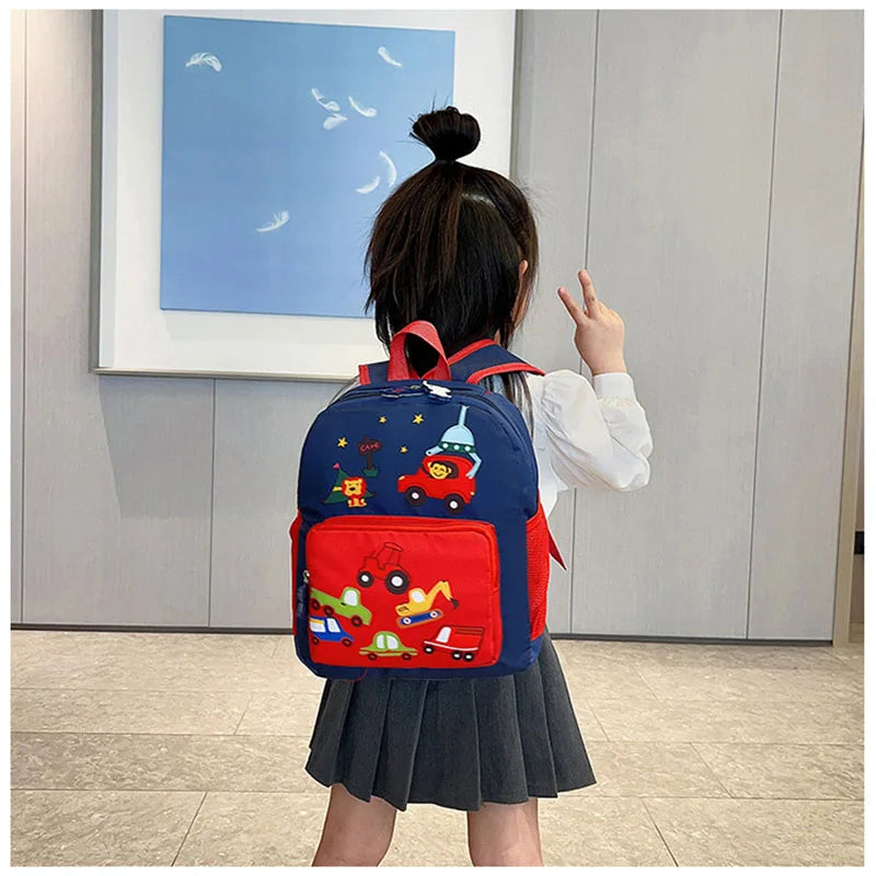 MILANCEL New Children Boys Cartoon Bag Kids Cute Kindergarten Car Backpack Girls 2 Colors Shoulders Bag - Baby's World (view