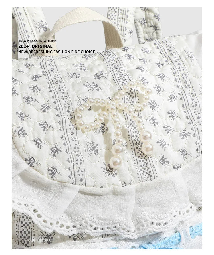 Student Schoolbag Korean - Student's Schoolbag Korean Version Kawaii Fashion Bag Lace Bow Backpack Cloth Bag Sweet Style