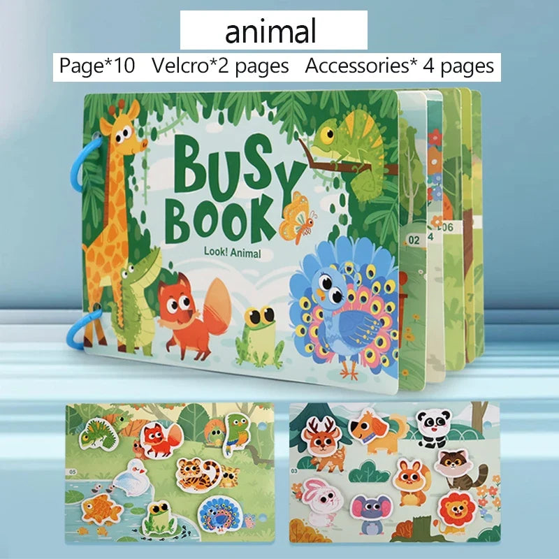 Montessori Baby Busy book My First Quiet Book Paste Early Learning Education Toy Children Toy Matching Game for Babies 2 3 Years