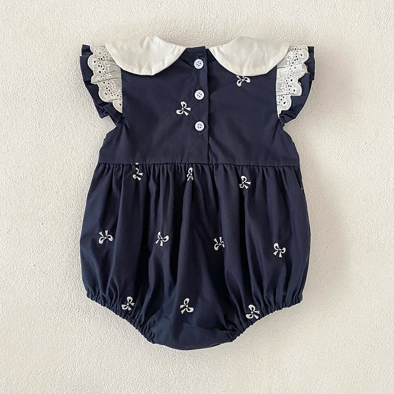 2026 New Summer Newborn 0-24M Infant Baby Girl Romper Baby Girl Clothing Flutter Sleeved Cotton Print Baby Girl Rompers