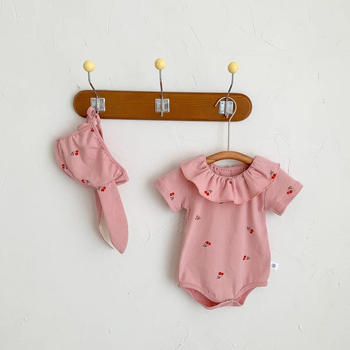 Summer Baby Clothes Newborn Thin Infant Girls One-Piece Cherry Short Sleeve Romper Newborns Jumpsuit Homewear Casual Pajamas