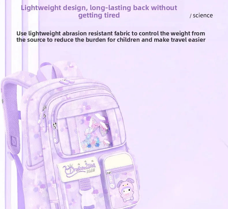 Melody Kuromi Sanrios Backpack Student Bag Girl Cartoon Kawaii Anime Breathable Super Light Large Capacity Child School Bag