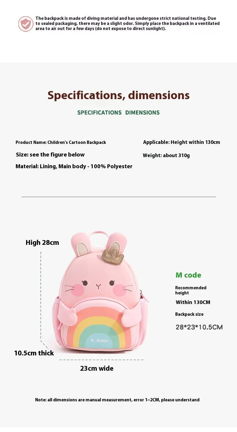 2025 New Arrival Cute Bear & Bunny Kids Backpack - Lightweight School Bag for Preschool Boys Girls, Adorable Toddler Travel
