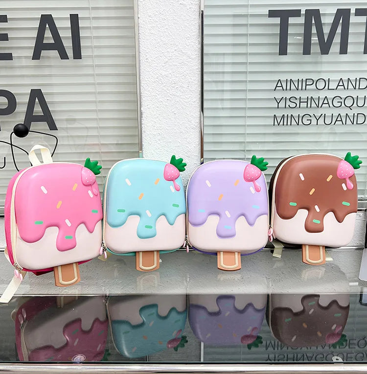 Korean Style Ice Cream Shaped Children's Backpack for Kindergarten School bag (3-5) Years - Baby's World (view 17)