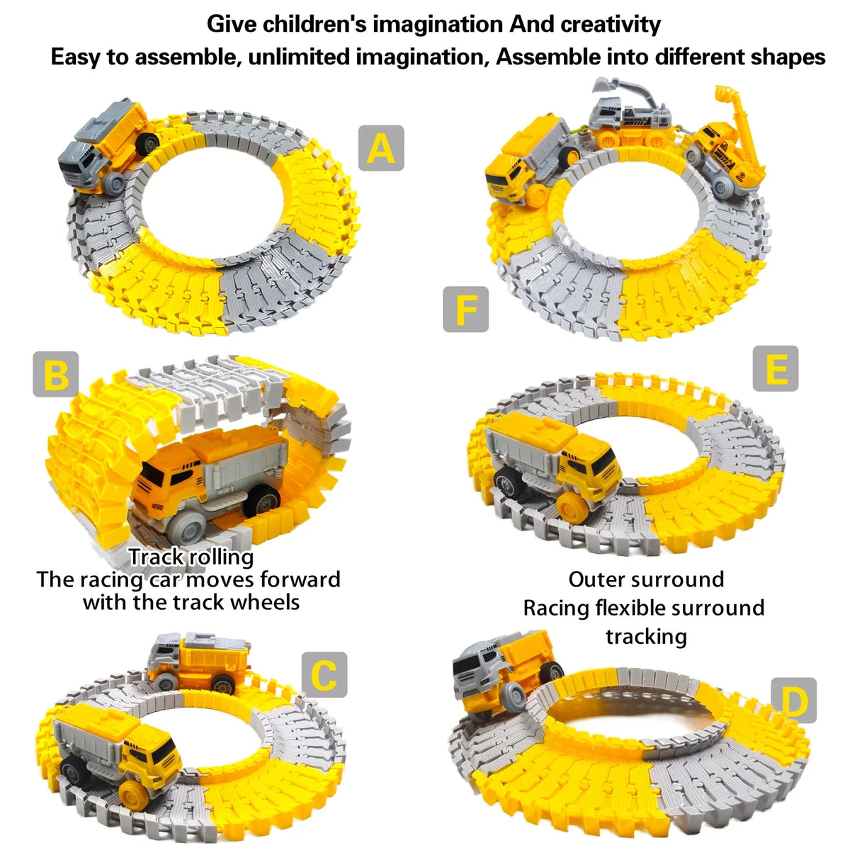 Space Track Toys Magic Climbing electric Engineering Race Car Toy  Bendable Flexible Race track Cars Train Toy For Kid Gift
