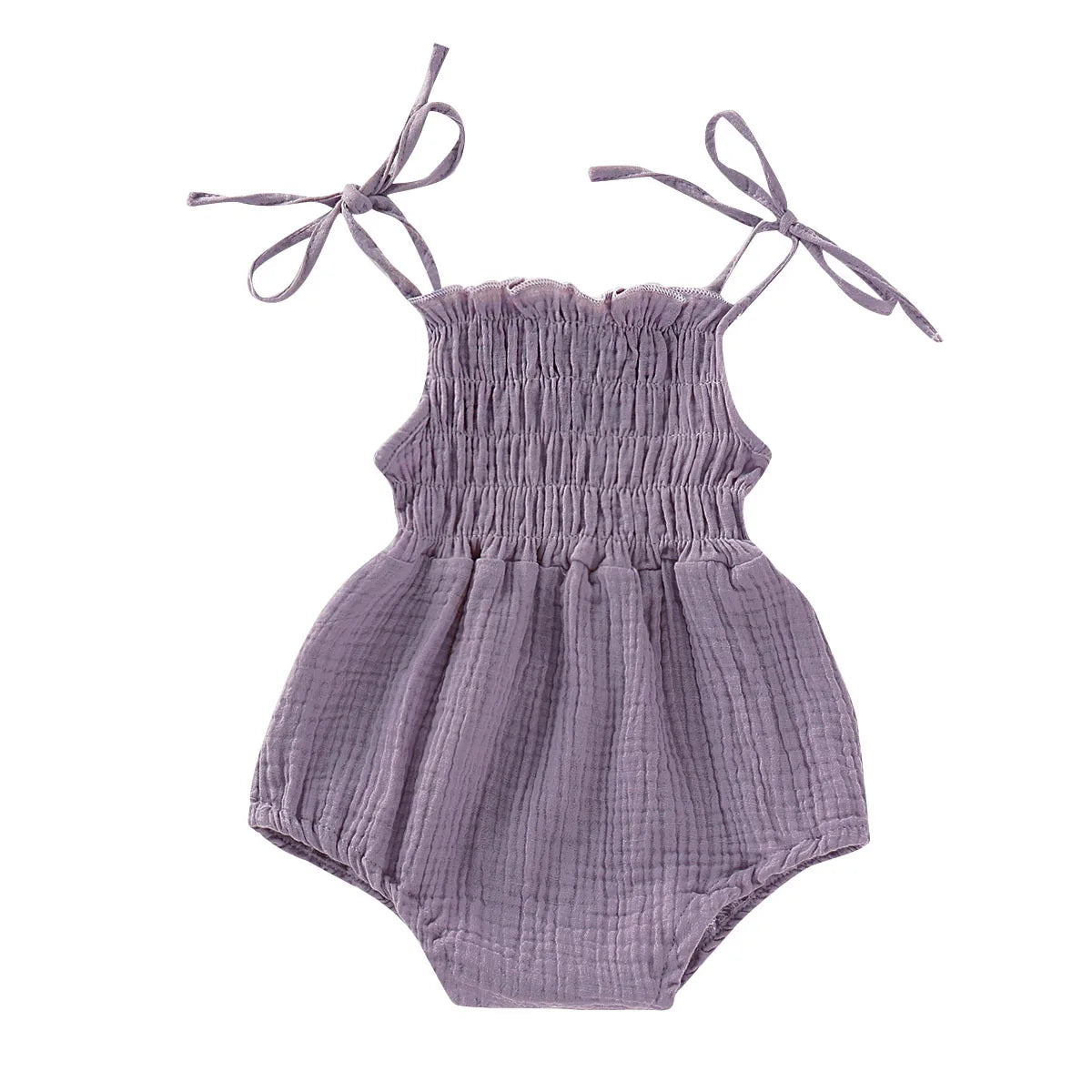 Baby Clothing Summer Newborn Infant Baby Girl Solid Color Sleeveless Romper Jumpsuit Outfit Clothes Cotton Adjustable