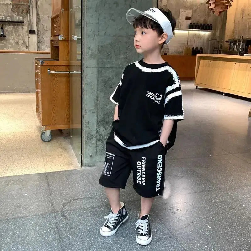 Boys Summer 2 Piece Clothing Set – T-Shirt & Shorts