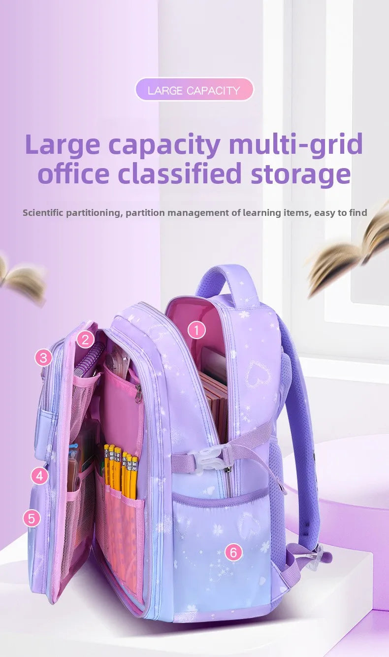 2025 Primary School - 2025- Primary School Girls' Schoolbag Kawaii Lightweight Children's Bag Waterproof Bags Colorful