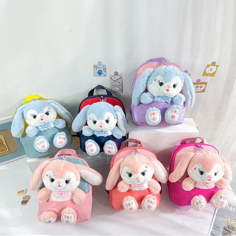 Cartoon Kindergarten Backpack New Children's School Bag Cute Plush Rabbit Doll Backpack - Baby's World (view 3)