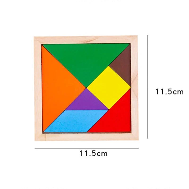 Wooden Puzzle Shape Matching Board Baby Montessori Early Education Toys Wooden Handgrip Board Educational Toys for Children TMZ