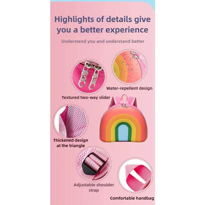Children Backpack Kindergarten - Children's Backpack Kindergarten Small Backpack Children's Rainbow Cake Image Large Opening