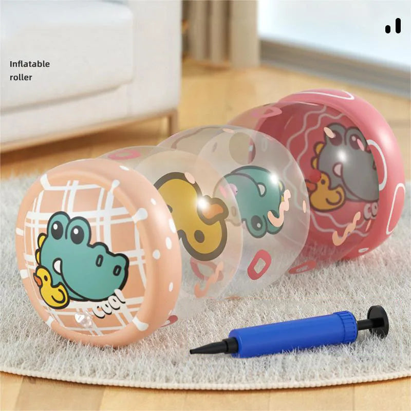 Baby Crawling Roller Montessori Activity Toy with Ball Rattle Games for Babies Development 0 6 12 Months Inflatable Crawling Toy