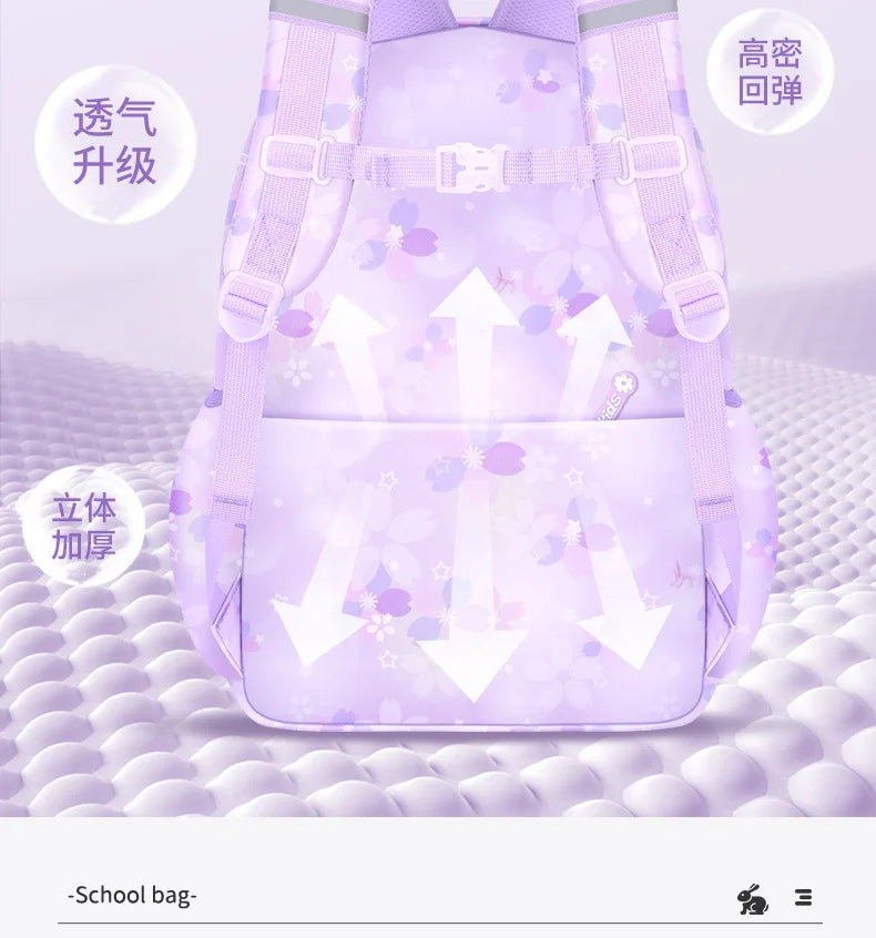 Melody Kuromi Sanrios Backpack Student Bag Girl Cartoon Kawaii Anime Breathable Super Light Large Capacity Child School Bag
