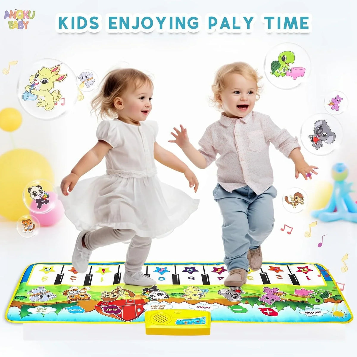 15*44" Educational Baby Play Mat Newborn Piano Gym for 0-12 Months Music Games For Babies Development Baby Activities Toys