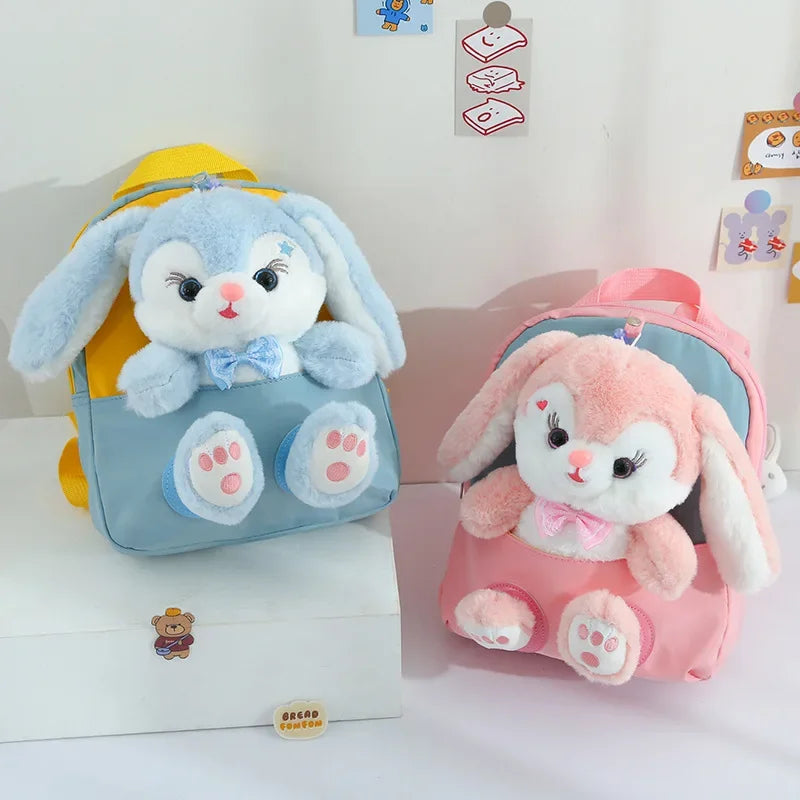 Cartoon Kindergarten Backpack New Children's School Bag Cute Plush Rabbit Doll Backpack - Baby's World (view 2)