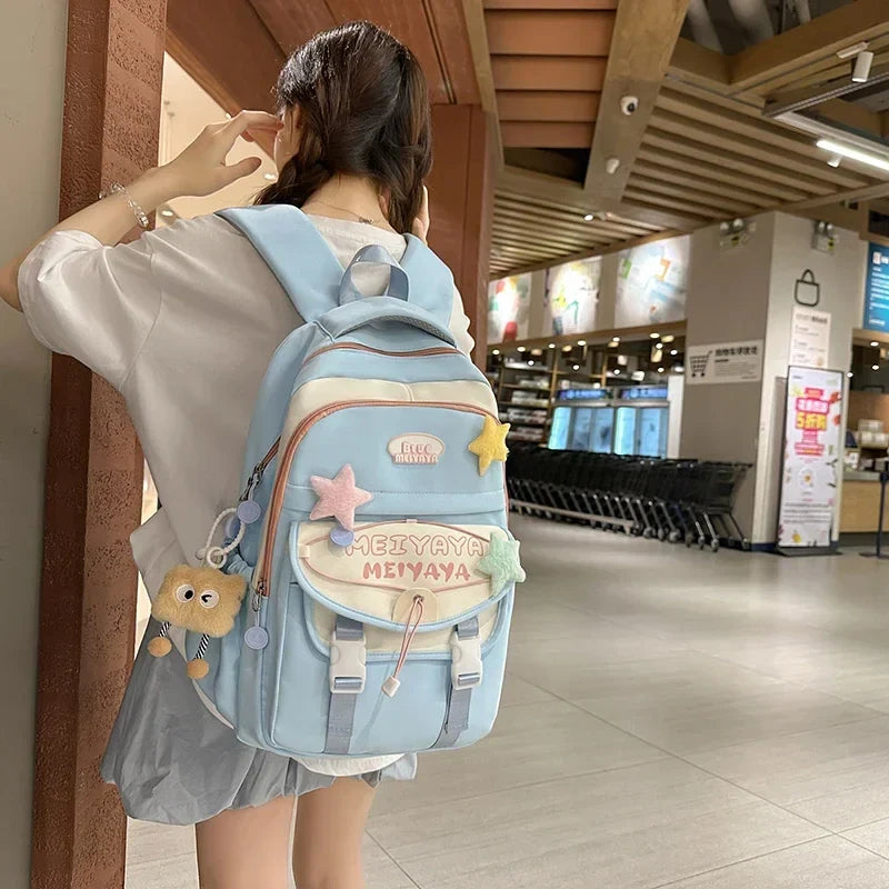 School Bags For Girls Japanese Style Kawaii For Large New Nylon Shoulder Bag Backpack School Set For Kinder Girl Kids