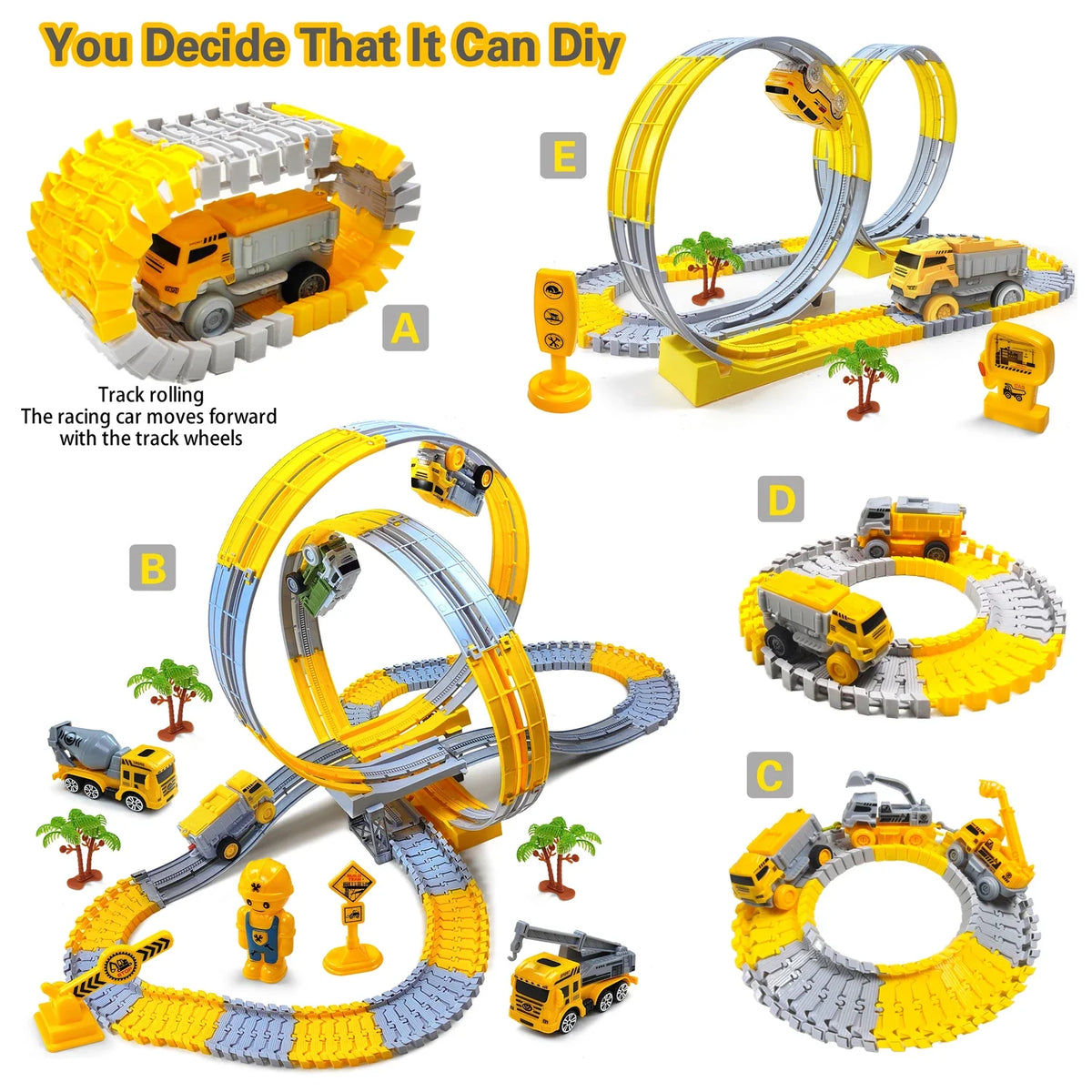 Space Track Toys Magic Climbing electric Engineering Race Car Toy  Bendable Flexible Race track Cars Train Toy For Kid Gift