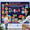 Montessori Felt Calendar Sensory Story Board for Toddlers，Interactive Classroom/Home Early Learning Wall Hanging Gifts