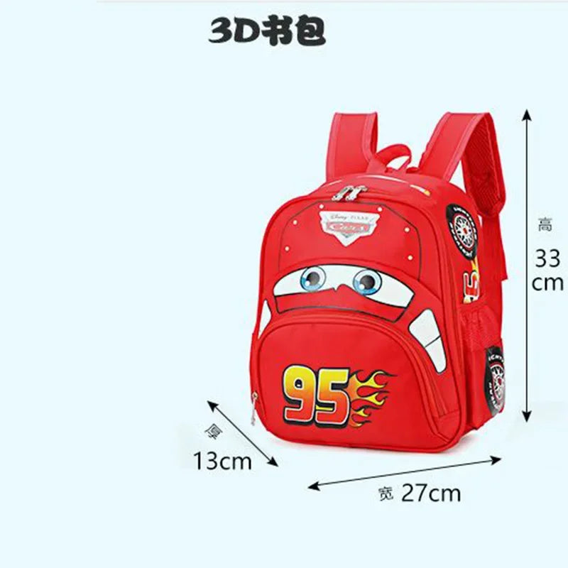Cartoon Disney Cars 95 Series Kindergarten Safety Schoolbag 3D Car Shape Large Capacity Backpack Boys And Girls Surprise