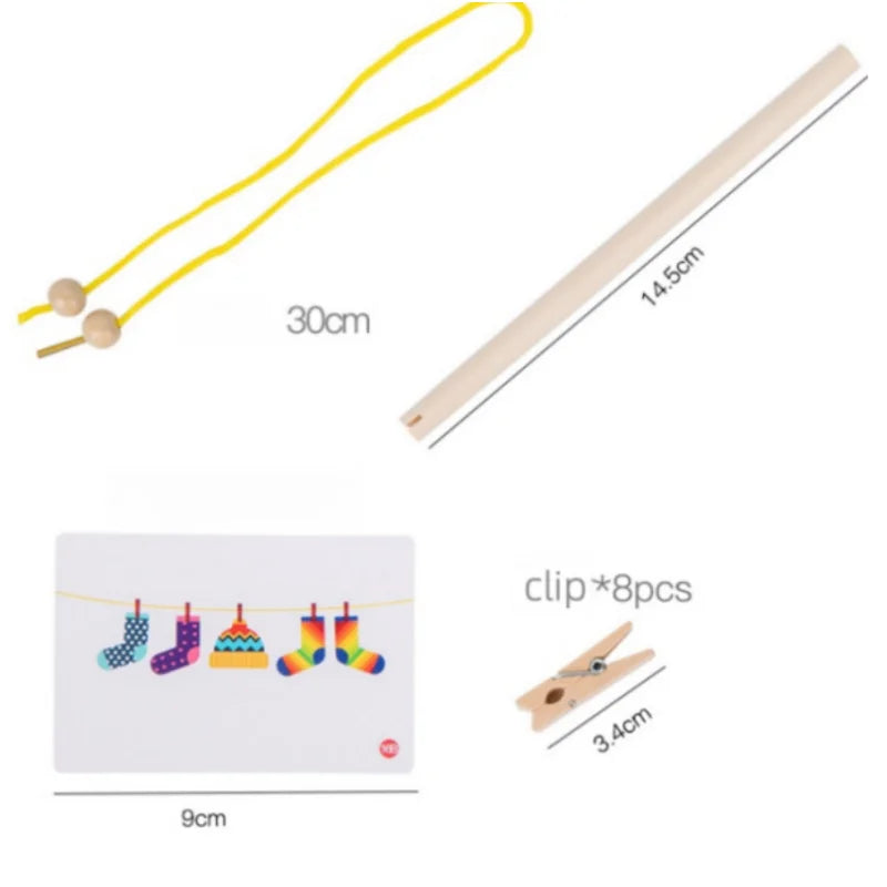 Wooden Fun Sock Drying Puzzle Montessori Toys Bear Change Clothes Jigsaw Puzzle Box Educational Matching Sorting Toys Gifts