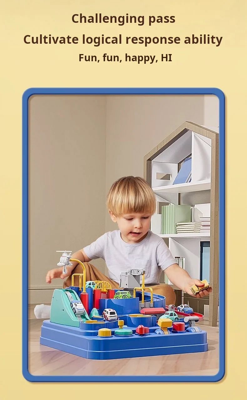 Racing Rail Car Model Educational Toys Children Track Adventure Game Brain Mechanical Interactive Train Animals Space Rocket Toy