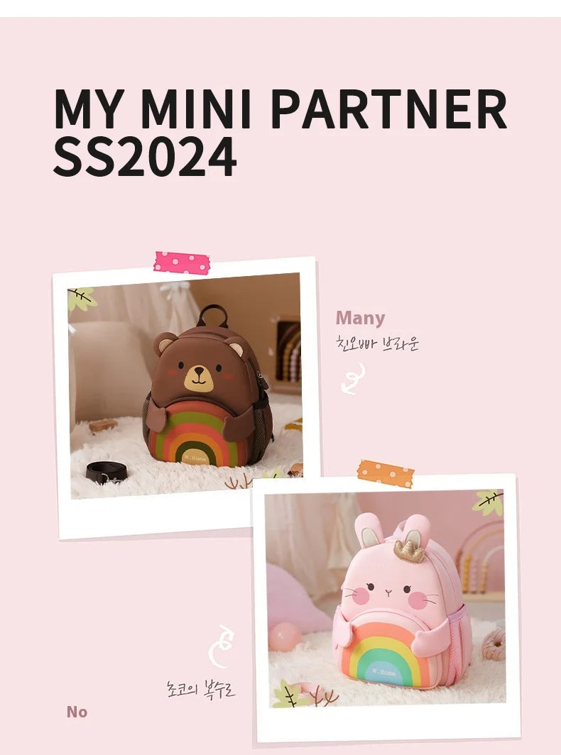 2025 New Arrival Cute Bear & Bunny Kids Backpack - Lightweight School Bag for Preschool Boys Girls, Adorable Toddler Travel