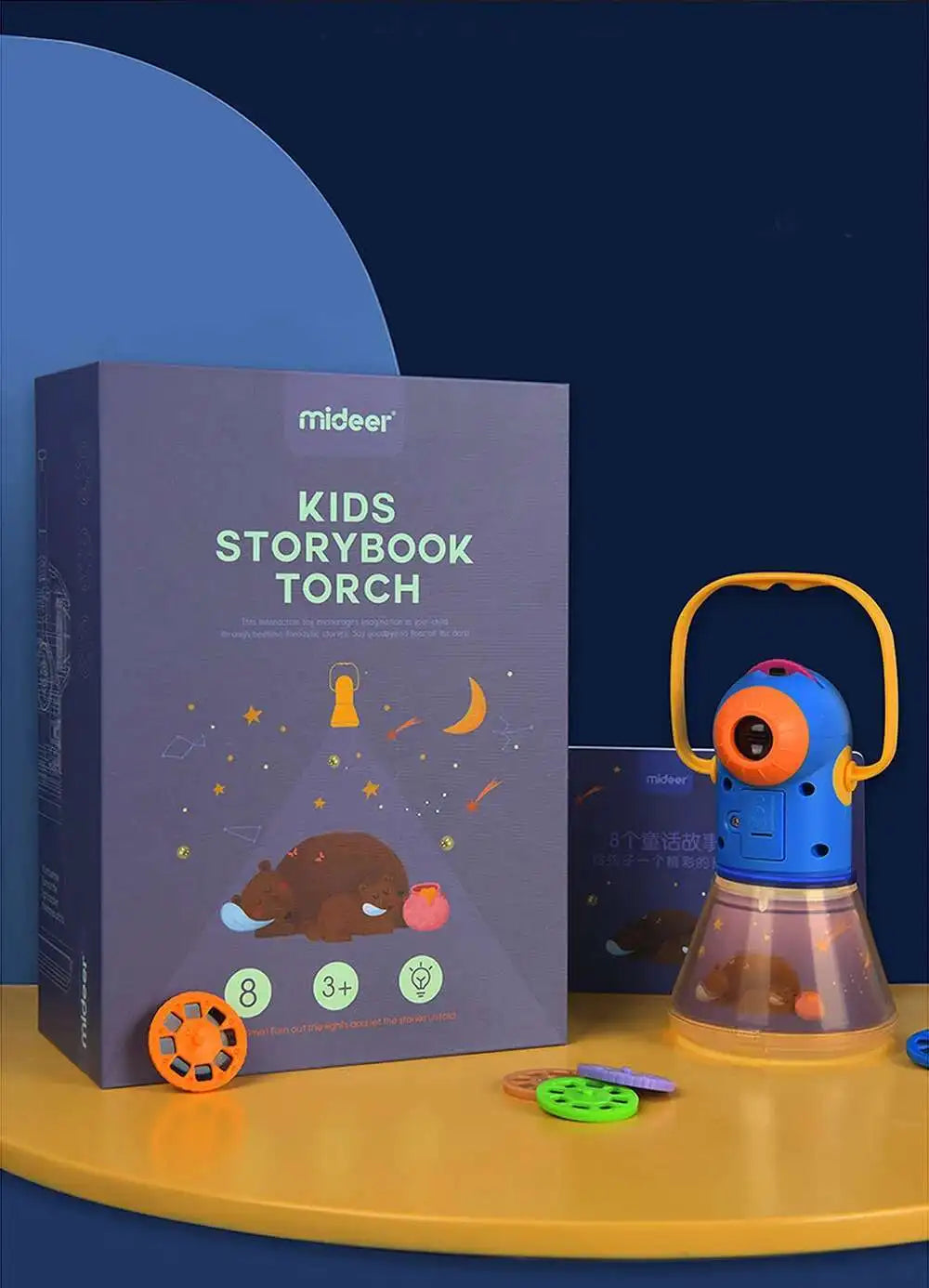 Children's Storybook Torch Projector Kaleidoscope Sky Handrail Galaxy Night Light Up Cartoon Baby Toy For Kids Educational Toys