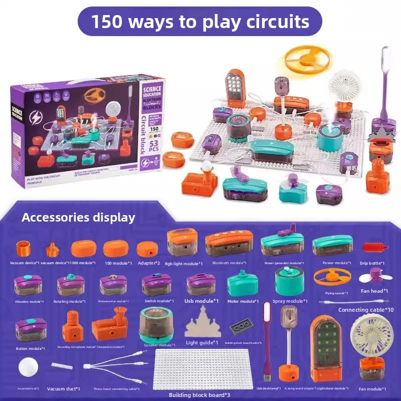 Circuit Experiment Building Blocks Toy Assembly Science Experiment Set Physics Enlightenment Wholesale DIY Science Education Ass