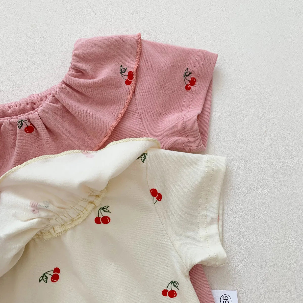 Summer Baby Clothes Newborn Thin Infant Girls One-Piece Cherry Short Sleeve Romper Newborns Jumpsuit Homewear Casual Pajamas