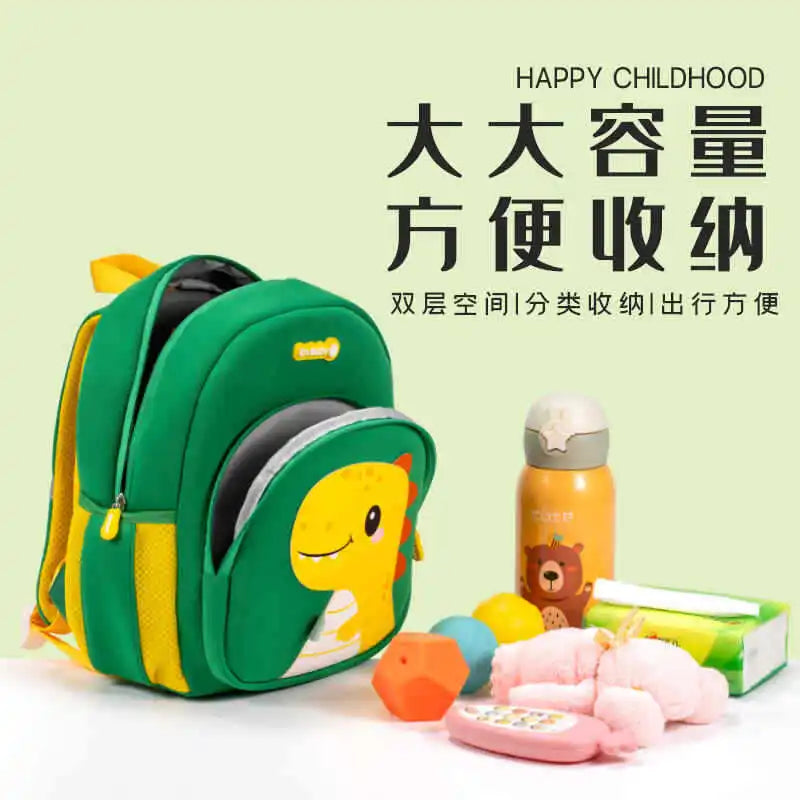 Children Schoolbag Cute Animal Cartoon Dinosaur Nylon Comfortable Chic Fashionable Backpack for Kids Boy Girl - Baby's World